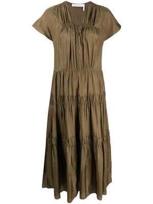 Ярусное платье-туника See by Chloé. Цвет: зеленый