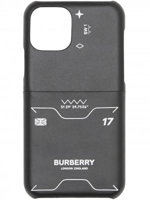 Чехол для iPhone 11 с принтом Burberry. Цвет: черный
