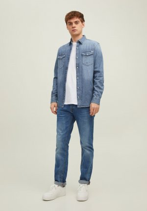 Рубашка JJESHERIDAN L S NOOS , джинсовая ткань среднего синего цвета Jack & Jones