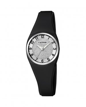K5752/6 Модные женские часы из черного каучука , черный Calypso