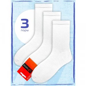 Носки , 3 пары, размер 43-46, белый MACHO. Цвет: белый