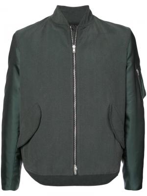 Куртка-бомбер прямого кроя Yang Li. Цвет: зеленый