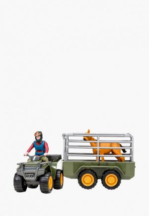 Набор игровой Masai Mara фигурки серии На ферме: Перевозка животных (машинка игрушка, фермер, лошадь). Цвет: разноцветный