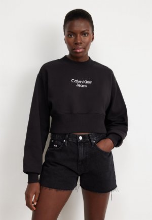 Толстовка STACKED INSTITUTIONAL CREWNECK , цвет black Calvin Klein Jeans