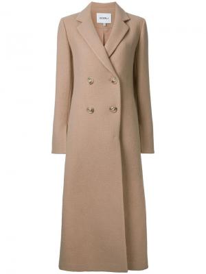 Двубортное пальто Goen.J. Цвет: коричневый