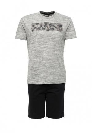 Комплект футболка и шорты Freddy FR622EMQAW49. Цвет: серый, черный