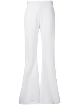 Расклешенные брюки с рельефной строчкой Brandon Maxwell. Цвет: белый