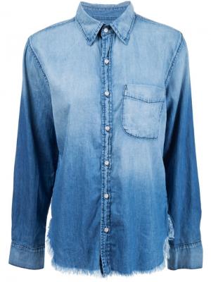 Джинсовая рубашка с необработанными краями Axel NSF. Цвет: синий