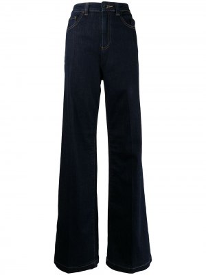 Широкие джинсы с завышенной талией Emporio Armani. Цвет: синий