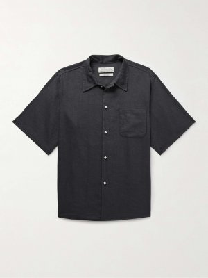 Рубашка из смесовой льняной ткани, черный Remi Relief