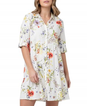 Платье-рубашка на пуговицах с цветочным принтом для беременных Ripe Maternity