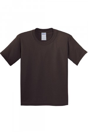Молодежная футболка из плотного хлопка, коричневый Gildan