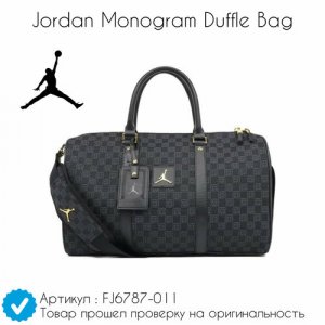Сумка спортивная Monogram Duffle Bag FJ6787-011, ручная кладь, черный, желтый Jordan. Цвет: желтый/черный/белый/золотистый/серый