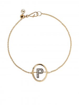 Золотой браслет с инициалом P и бриллиантами Annoushka. Цвет: желтый