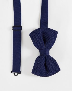 Темно-синий трикотажный галстук-бабочка ASOS DESIGN