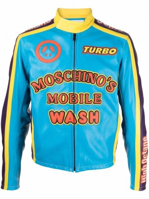 Куртка с графичным принтом Moschino. Цвет: синий