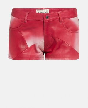 Кожаные шорты, темно-красный Zadig&Voltaire