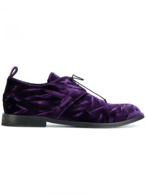 Бархатные туфли со шнуровкой Ann Demeulemeester. Цвет: розовый и фиолетовый