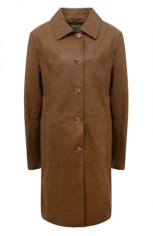 Кожаное пальто Loulou Studio. Цвет: коричневый