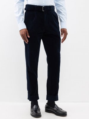 Костюмные брюки hugo из хлопка и вельвета со складками , синий Officine Générale