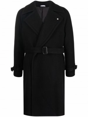 Пальто с поясом Manuel Ritz. Цвет: черный