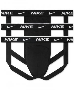 Мужские 3-комп. Эластичный хлопковый спортивный ремешок Dri-FIT Essential , черный Nike