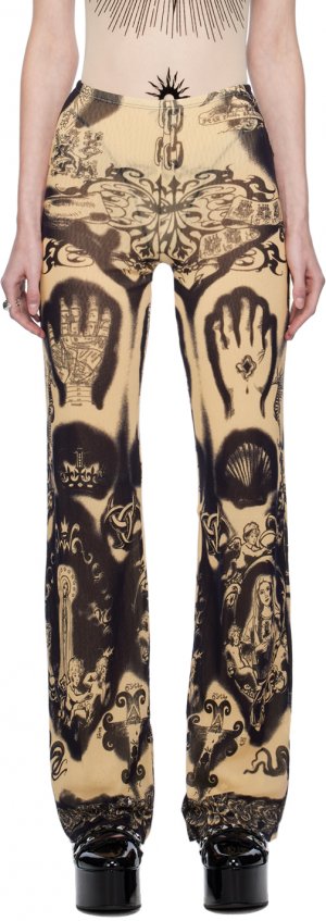 Бежевые расклешенные брюки для отдыха Jean Paul Gaultier