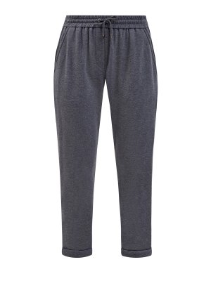 Меланжевые брюки из линии Travelwear с ювелирной цепочкой BRUNELLO CUCINELLI. Цвет: серый