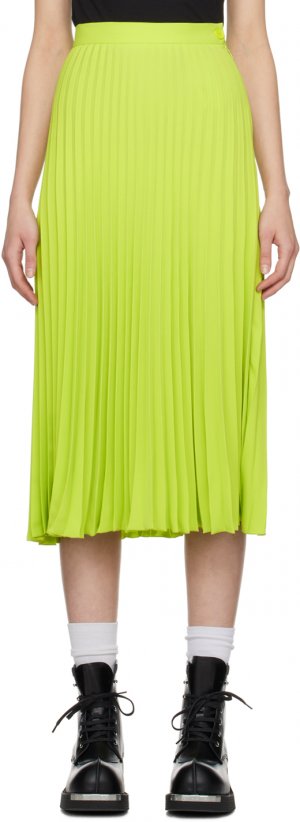 Зеленая юбка-миди со складками Mm6 Maison Margiela