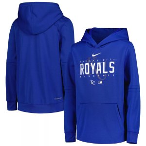 Молодежный пуловер с капюшоном Royal Kansas City Royals Pregame Performance Nike