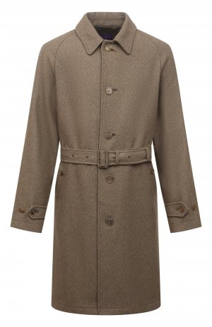 Пальто из шелка и шерсти Ralph Lauren. Цвет: бежевый