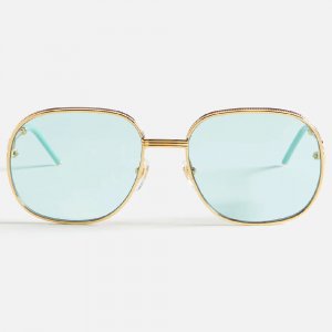 Солнцезащитные очки Square Metal Sunglasses With Solid Lens, бирюзовый Casablanca