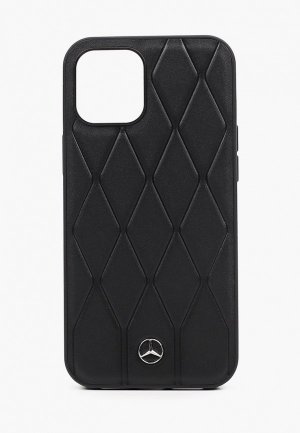 Чехол для iPhone Mercedes-Benz 12 Pro Max (6.7), Wave Quilted Leather Black. Цвет: черный