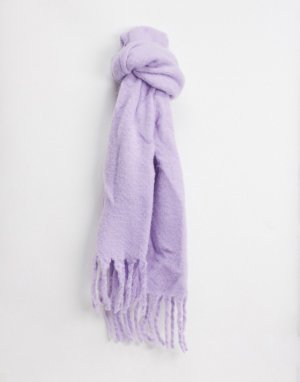 Лавандовый пушистый шарф -Фиолетовый Bershka