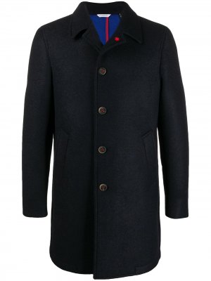 Однобортное пальто Manuel Ritz. Цвет: синий