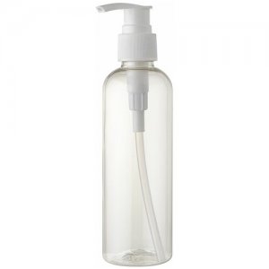 Флакон прозрачный с белым дозатором для мыла, шампуня, бальзама, геля, крема, масла - 250мл. (4 штуки) ТАРА. Цвет: белый/бесцветный