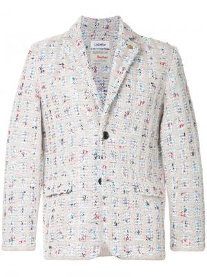 Клетчатый твидовый пиджак Summer COOHEM. Цвет: телесный