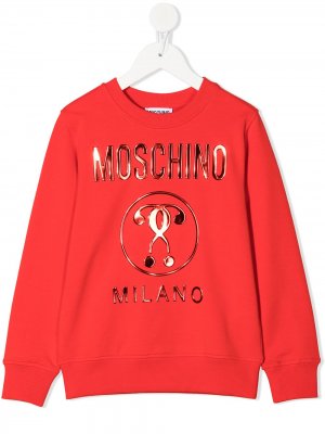 Толстовка с логотипом Moschino Kids. Цвет: красный