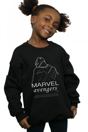 Однострочный свитшот Black Panther , черный Marvel