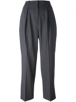 Укороченные брюки со складками Federica Tosi. Цвет: серый