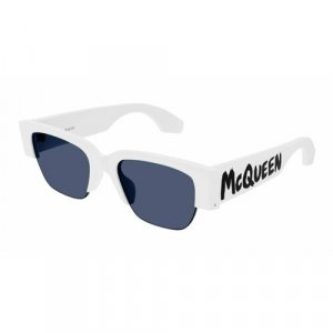 Солнцезащитные очки AM0405S 004, прямоугольные, оправа: пластик, черный Alexander McQueen. Цвет: черный