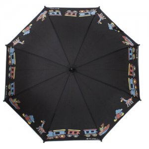 Зонт-трость FLIORAJ, механика, купол 98 см., система «антиветер», проявляющийся рисунок, черный Flioraj. Цвет: розовый