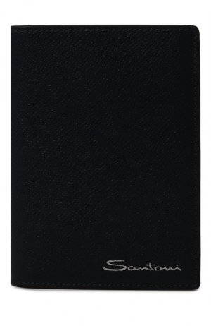 Кожаная обложка для паспорта Santoni. Цвет: синий