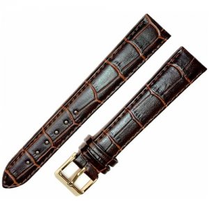 Ремешок 1805-02-1-2 ДП Kroko KAGAWA Коричневый кожаный ремень 18 мм для часов наручных длинный из кожи натуральной мужской удлиненный Ardi. Цвет: коричневый