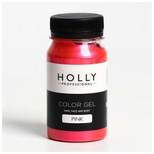 Декоративный гель для волос, лица и тела COLOR GEL Holly Professional, Pink, 100 мл RECOM