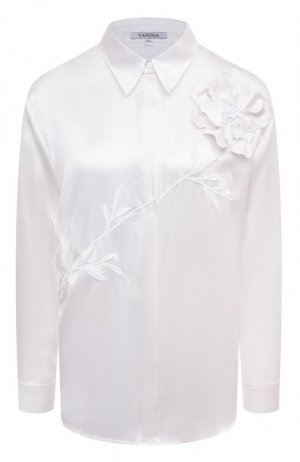 Шелковая блузка YANINA. Цвет: белый