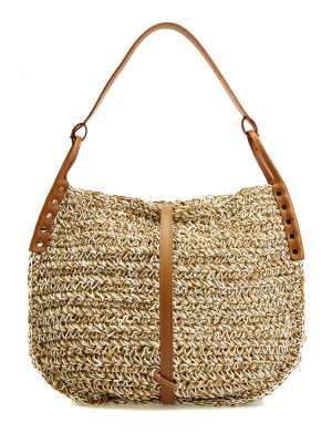 Плетеная сумка-хобо Ima с отделкой из гладкой кожи ZANELLATO. Цвет: коричневый