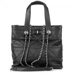 Женская кожаная сумка Barcelo Biagi. Цвет: черный