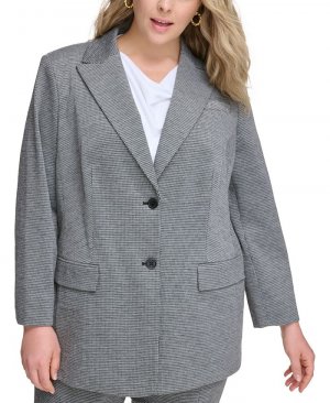 Куртка больших размеров с двумя пуговицами и узором «гусиные лапки» , мультиколор Calvin Klein