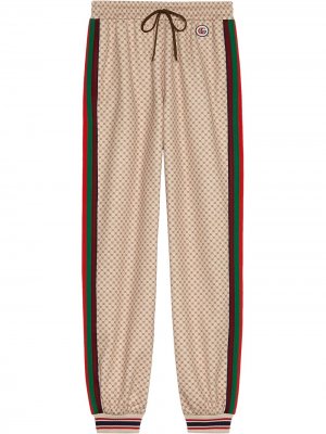 Спортивные брюки с узором Interlocking G Gucci. Цвет: бежевый